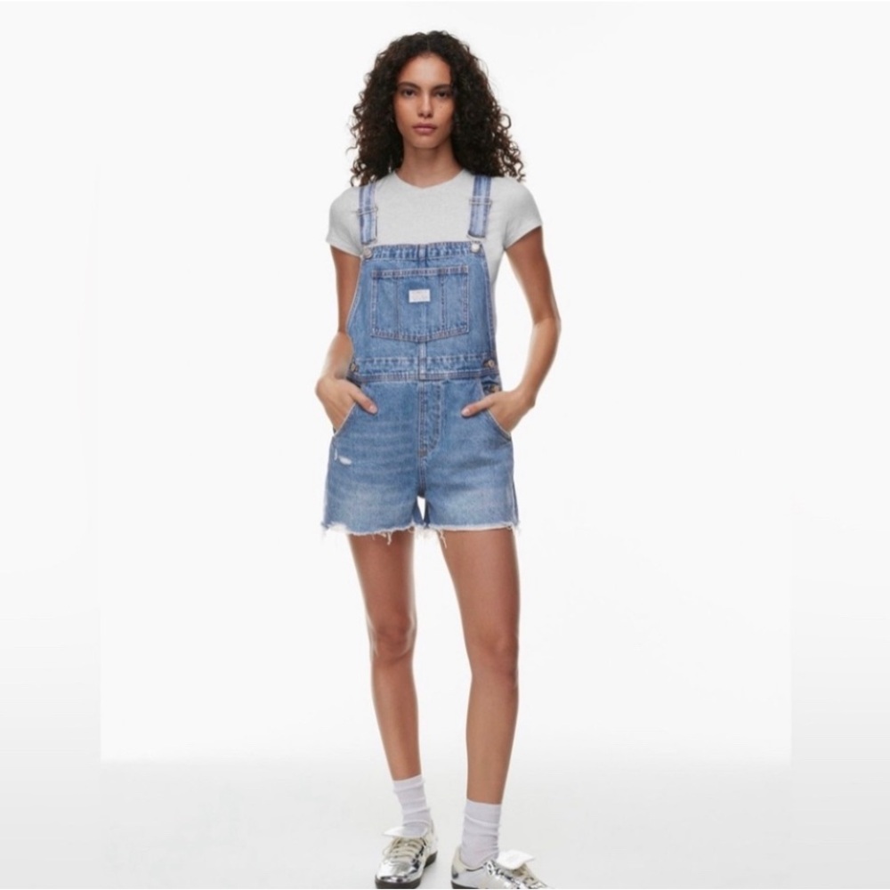 Levi's Blue Shortall Denim Overalls Denim Relaxed Sort Sz S